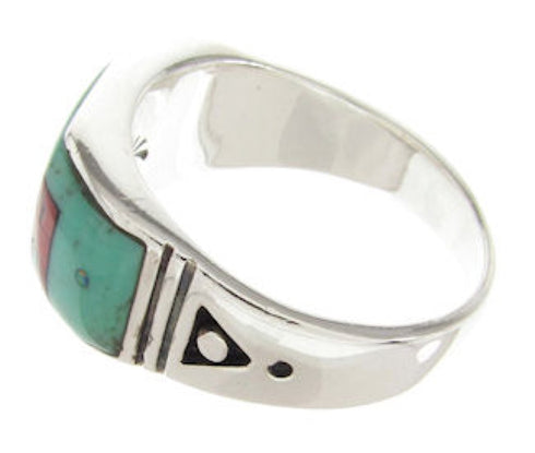Silver Multicolor Native American Design Ring Size 9-3/4 YS62236